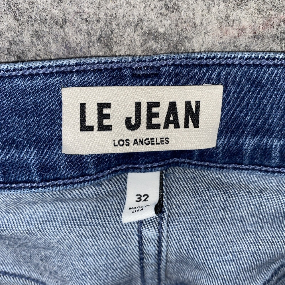 Le Jean Women's 32 Blue Medium Wash Cotton Blend Stella‎ Cropped Flared-Leg - Picture 8 of 14